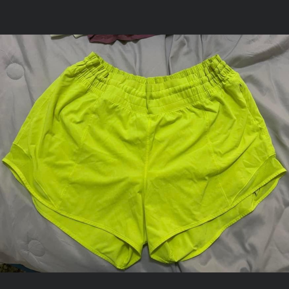 NEON YELLOW HOTTY HOT 4 inch shorts